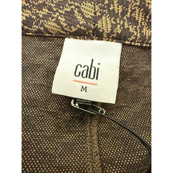 Cabi Empower Jacket Style 4494 Brown Black Tweed Knit Zip Front Blazer Medium - Picture 3 of 10